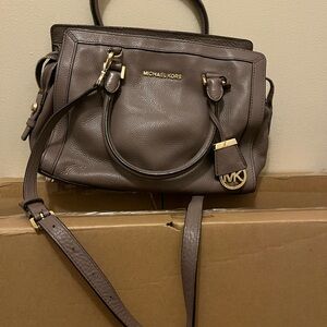 Michael Kors Gray Leather Satchel